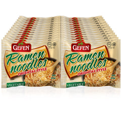 Gefen front packaging showing 3 oz vegetable ramen for easy pantry stocking