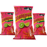 Generic Churrumais Con Limoncito front packaging showing three-bag set and lime graphics for quick identification and gifting