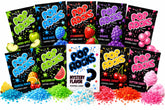 Generic front packaging showing colorful mystery popping candy and party-ready appeal