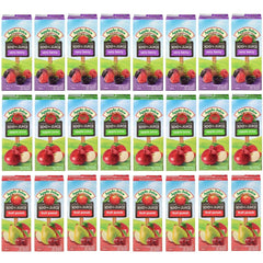 Generic kids juice box front packaging showing flavors and portion, convenient for lunches