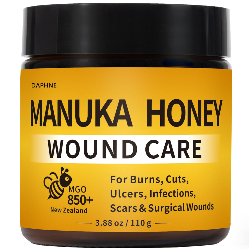 Generic Manuka jar front view showing label and size, product trust