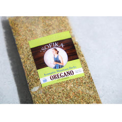 Generic oregano jar open with whole leaves for visible texture and freshness benefit