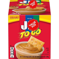 Generic brand front packaging showing 36-count snack cup box and easy grab benefit