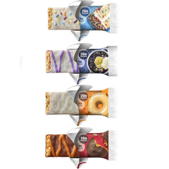 Lifestyle scene of Generic protein bar next to water bottle and gym bag for on-the-go energy