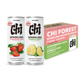 GENKI FOREST front pack shot showing mixed pomelo and strawberry cans and appeal