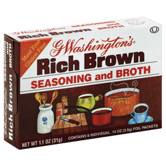 George Washington packet front view showing label and quick flavorful broth