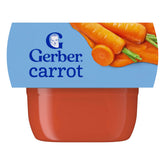 Gerber front packaging showing Stage 1 carrot puree and convenience benefit