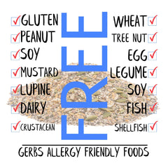 GERBS Super 7 Seed Mix macro texture shot showing crisp seeds and clean ingredients