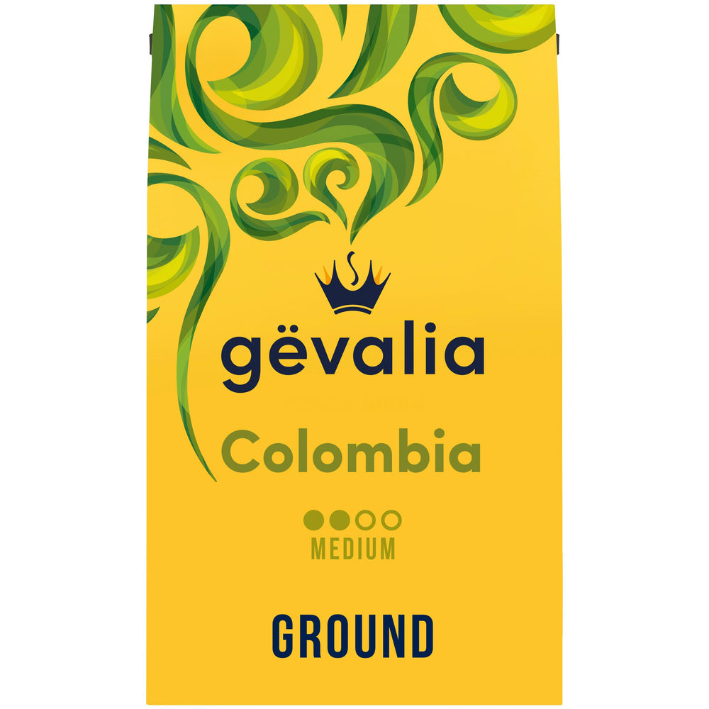 Gevalia front package showing Colombia medium roast and 20 oz freshness