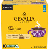 GEVALIA front box showing packaging and bold roast branding, convenient supply