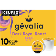 Gevalia front box showing bold dark roast branding and count
