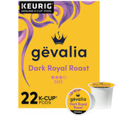 Gevalia front packaging showing 22-count box and bold roast benefit