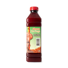 Ghana Heritage front bottle showing brand and authentic red palm oil benefit