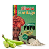 Ghana Heritage front packaging showing authentic plantain fufu benefits