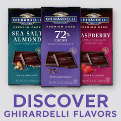 Ghirardelli unwrapped dark chocolate bar displaying smooth snap and sheen