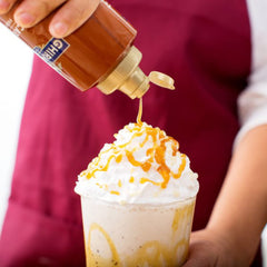 Ghirardelli close-up texture stream highlighting smooth pourability