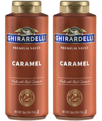 Ghirardelli front packaging showing two bottles and brand benefit convenience