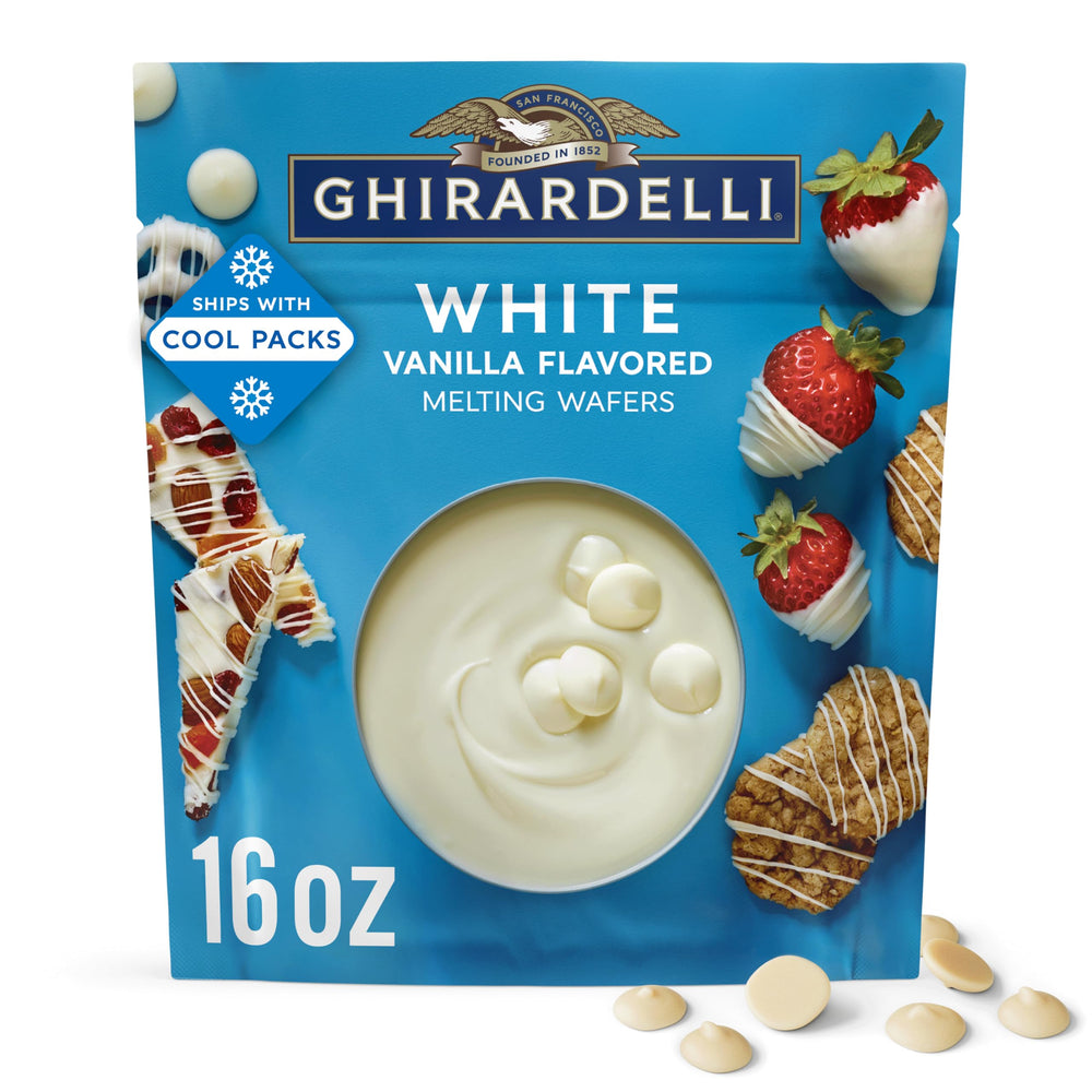 Ghirardelli front pouch showing packaging and clear branding benefit convenience