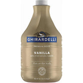 Ghirardelli front packaging showing 89.9 oz pump bottle and label benefit