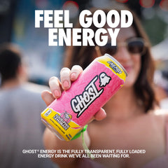 GHOST close-up label showing full-ingredient transparency and doses