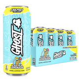 GHOST energy front packaging showing 12-pack and zero sugar benefit
