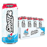 GHOST front packaging showing 12-pack and bold branding for convenient storage
