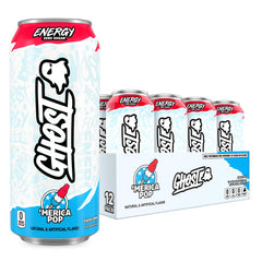 GHOST front packaging showing 12-pack and bold branding for convenient storage