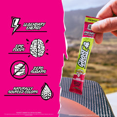 GHOST stick next to water bottle showing portable size and easy transport