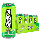 GHOST Warheads sour green apple front packaging showing bright can and branding for visibility