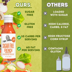 G Hughes pouring dressing into a bowl for easy portion control and flavor