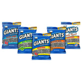 GIANTS front packaging showing five flavored 5 oz bags and clear branding for variety