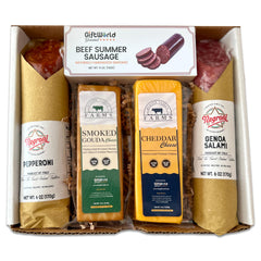 GiftWorld close-up of salami and pepperoni highlighting savory texture and flavor