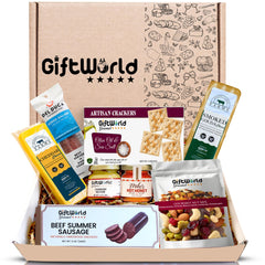 GiftWorld close-up of cheddar and smoked gouda cheeses highlighting texture and taste
