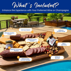 GiftWorld arrangement of beef summer sausage and salami demonstrating savory pairing benefit