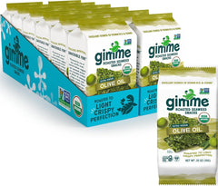 gimMe front packaging showing olive oil flavor and 12-count convenience