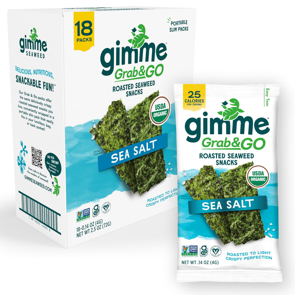 gimMe front packaging showing 18-count box and brand, convenient snack
