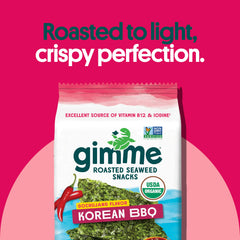 gimMe single open pouch showing seasoned sheet for convenient snacking