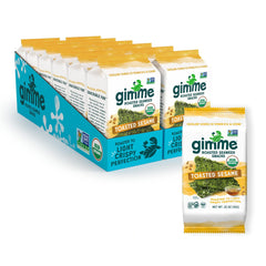 gimMe front pack showing toasted sesame flavor and box design benefit convenience