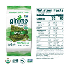 gimMe ingredients label emphasizing organic seaweed and clean, non-GMO formula