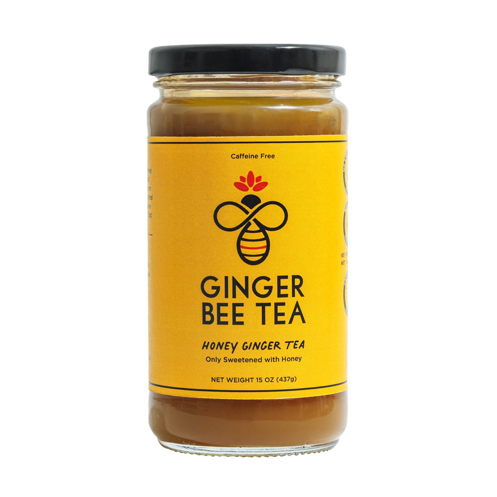 Ginger Bee front packaging showing jar and label, highlights ready-to-mix convenience
