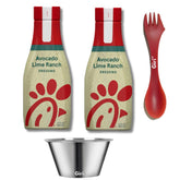 Giri chikfila dressing front packaging showing two bottles and included accessories for easy serving
