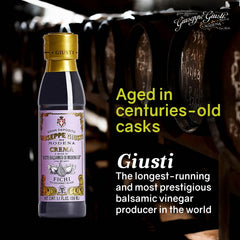 Thick Giusti syrup texture on spoon showing cling and concentrated flavor benefit
