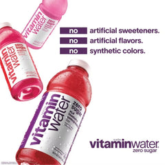 Glacéau Vitaminwater flavors lined up showcasing five zero-sugar options