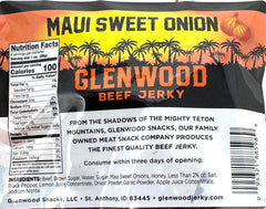 Glenwood close-up of moist jerky texture highlighting tender beef and sweet-onion glaze