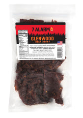 Glenwood Snacks jerky used as a spicy burger topping adding savory heat and texture