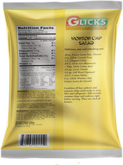 Glicks close-up of wonton chip texture highlighting crispness and light crunch