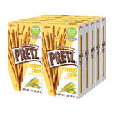 Glico Pretz front packaging showing sweet corn flavor and convenience