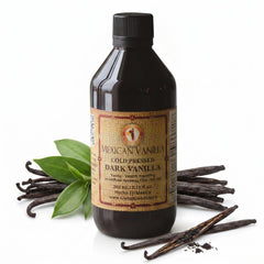 Global Goods front bottle view showing bold dark vanilla extract benefit of clear labeling