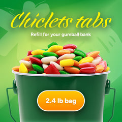 Global Gumball colorful Chiclets spread showing flavor variety and visual appeal benefit