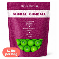 Global Gumball close-up of candy shell texture showing glossy finish and consistency